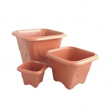 78657 - Vaso plastico quadrado ceramica N3 - Jorani - 24x24x19cm 