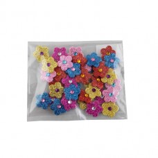 77364 - Adesivos aplicaveis flor com glitter P - Fernandes Laços - com 40 unidades