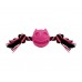 Brinquedo macico com corda cara gato rosa P - Savana - 25x5x5cm
