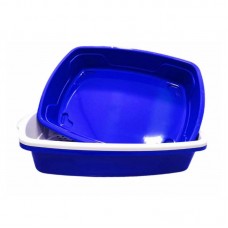 89088 - Bandeja Higiênica Plástica Furba Cat Clean com 3 peças Azul ( 2 bandejas / 1 peneira )- Four Plastic
