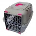 Caixa transporte falcon neon N3 com porta acrillica - rosa - Durapets - 38x36x53cm