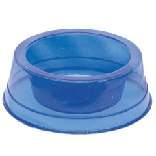 85350 - Comedouro plastico filhotes com glitter azul 300ml - Pet Toys - 8x6cm
