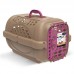 Caixa transporte panther sem bebedouro gold e rosa N4 - Plast Pet - 59x43x38cm