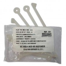 83117 - Kit mola plastica para bico dispenser - Plast Pet - com 10 unidades - 9,8x1,7x0,6cm 