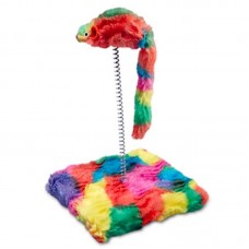 81083 - Brinquedo pelucia ratinho colorido com base e mola - Savana - 23x15cm 