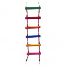 84233 - Brinquedo madeira escada 3x1 micanga 6P P - Club Still Pet - 10 x 1,2 x 44cm