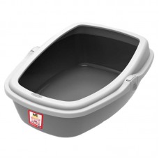 89063 - Bandeja higienica plastica WC king M taupe e cinza - Plast Pet - 47x37x16cm 
