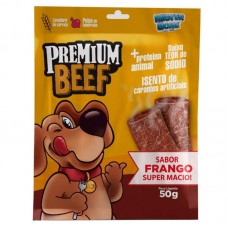 86697 - Bifinho Barra Frango Premium Beef 50g - Mister Bone - caixa com 30 unidades - 22x21x16cm 