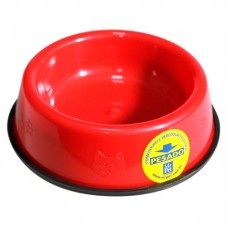 89620 - Comedouro plastico pesado gatos vermelho 120ml - Mr Pet - 12,2x3,5cm 