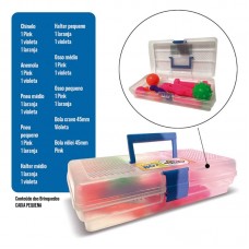 94000 - Kit maleta box toys com brinquedos borracha P - Mec Pet - com 18 itens 