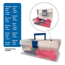 94001 - Kit maleta box toys com brinquedos borracha G - Mec Pet - com 19 itens 