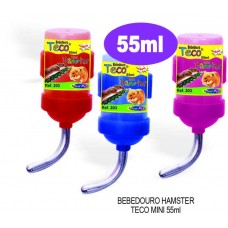 03228 - Bebedouro Plástico Bico Alumínio para Hamster Teco Mini 55ml c/12un- Plast Pet - MEDIDAS: 4X12CM 