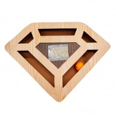 98247 - ARRANHADOR DE PAPELAO EM FORMATO DE TRIANGULO, COM BOLINHA INTERATIVA E CATNIP.