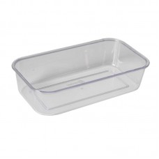 98397 - BANHEIRA PLASTICA QUADRADA, TAMANHO GRANDE, NA COR CRISTAL E NA EMBALAGEM COM 12 UNIDADES