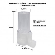 98472 - BEBEDDOURO DE PLASTICO MALHA FINA PASSEIO, NA COR CRISTAL E CAPACIDADE DE 36 MILITROS