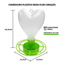 98469 - COMEDOURO PLASTICO PARA BEIJA FLOR EM FORMATO DE CORACAO E CAPACIDADE DE 300 MILIGRAMAS