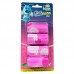 Cata caca plastica refil sacola rosa - Savana - com 4 unidades - 13x6cm 