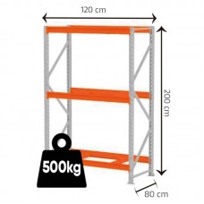 83114 - Mini Porta Pallet Aço Inicial 500kg 1.20x0,8m - Gondolas Amapa - 80x120x200cm
