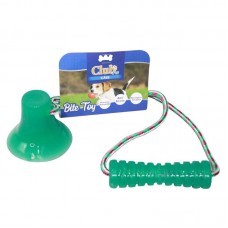 86366 - Brinquedo borracha bite toy com ventosa verde - Club Pet Maxx - 17cm 