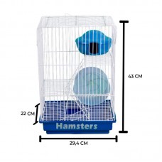 86687 - Gaiola Arame para Hamster 3 Andares -Club Pet- 22x29,4x43cm 