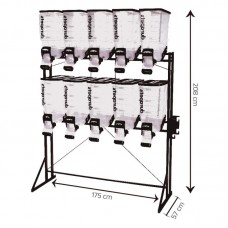 88171 - Movel Dispenser Durabox Stander Preto 10 x 40 litros - Durapets - MEDIDAS: A2,08XC1,75XL57CM