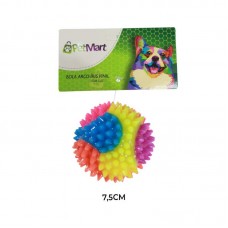 89877 - Brinquedo vinil bola arco iris com luz - PetMart - 7,5cm