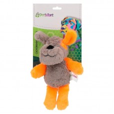 89909 - Brinquedo pelucia cachorro cinza e laranja - PetMart - 19cm