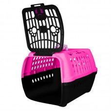 89987 - Caixa de Transporte Confort N2 rosa com Preto - Club Pet Maxx - MEDIDAS:48,28x30,8x34,8 