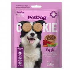 90400 - Biscoito para cães Cookie Veggie 250g - Pet Dog - Com ingredientes funcionais e integral