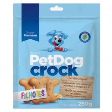 90404 - Biscoito para cães Crock Filhotes 250g - Pet Dog - ENRIQUECIDO COM VITAMINAS E MINERAIS