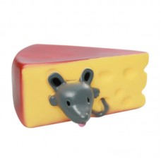 90801 - Brinquedo vinil queijo com rato - Savana - 10,5x8,5cm 
