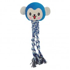 91251 - Brinquedo pelucia macaco com corda azul - PetMart - 4,5x14x30cm 