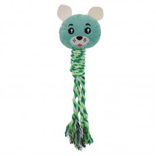 91254 - Brinquedo pelucia cachorro com corda verde - PetMart - 3,5x9x30cm