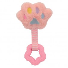 91256 - Brinquedo pelucia patinha com mordedor rosa - PetMart - 4,5x11,5x20cm 