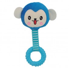 91259 - Brinquedo pelucia macaco com mordedor azul - PetMart - 4,5x14x22cm 