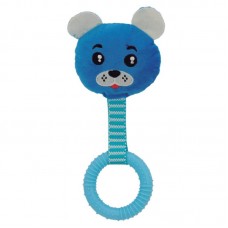 91261 - Brinquedo pelucia cachorro com mordedor azul - PetMart - 4,5x14x22cm 