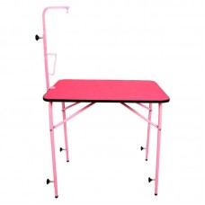 91334 - Mesa aco prancha madeira para tosa dobravel com suporte rosa - Club Ferri - 100x92x60cm 