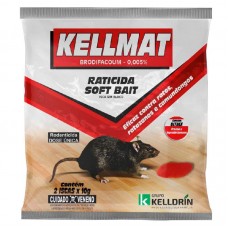 91415 - Raticida Kellmat Soft Bait 2x10g  - Kelldrin  - PRINCÍPIO ATIVO: BRODIFACOUM 0,005%