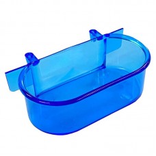 91503 - Bebedouro plastico oval com gancho azul 150ml - Mr Pet - com 12 unidades - 10,5x7x3,5cm 