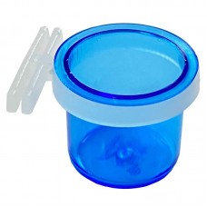 91513 - Porta vitamina plastica com presilha azul P 20ml - Mr Pet - com 12 unidades - 3,5x3x4,7cm  
