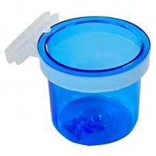 91514 - Porta vitamina plastica com presilha azul M 45ml - Mr Pet - com 12 unidades - 3,5x4,7x3cm 