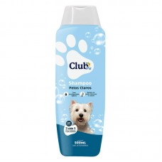 92015 - Shampoo Pelos Claros 500ml - Club Dog Clean - 22x7x4cm
