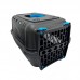 Caixa transporte Falcon N1 neon com porta acrillica - Preto/Azul - Durapets - MEDIDAS:C45XL32XA27CM