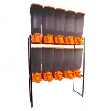 92166 - Movel dispenser plastico laranja e fume 10unx50L - Alvorada - 140x60x220cm
