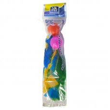 92274 - Brinquedo plastico bola com penas - Mr Pet - com 2 unidades - 12cm 