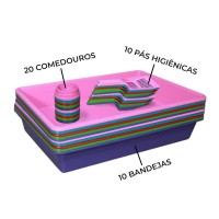 92307 - KIT BANDEJA HIG/PA/COMED PLAST 10UN CLUB P*0