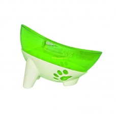 92867 - Comedouro Plastico Com Glitter Inclinado 600ml Verde - Pet Toys - C16 x L16 X A12CM