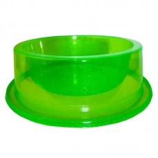 92892 - Comedouro Plastico Com Glitter Verde 1Litro - Pet Toys - MEDIDAS:C21,5 X L21,5 X A8CM