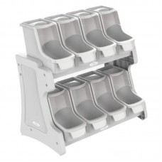 92901 - Movel dispenser balcao cinza - Plast Pet - com 8 unidades de 3,8L - 64,1x39,2x61,5cm