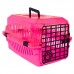 Caixa de Transporte com Glitter N1 Rosa Transparente - Pet Toys - MEDIDAS: C44 X L31 X A27,6CM